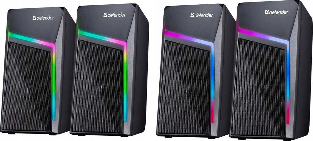 Kompiuterio kolonėlės Defender głośniki STELLAR, 2.0, 6W, juoda, garsumo valdymas, pašvietimas, 100Hz~20kHz