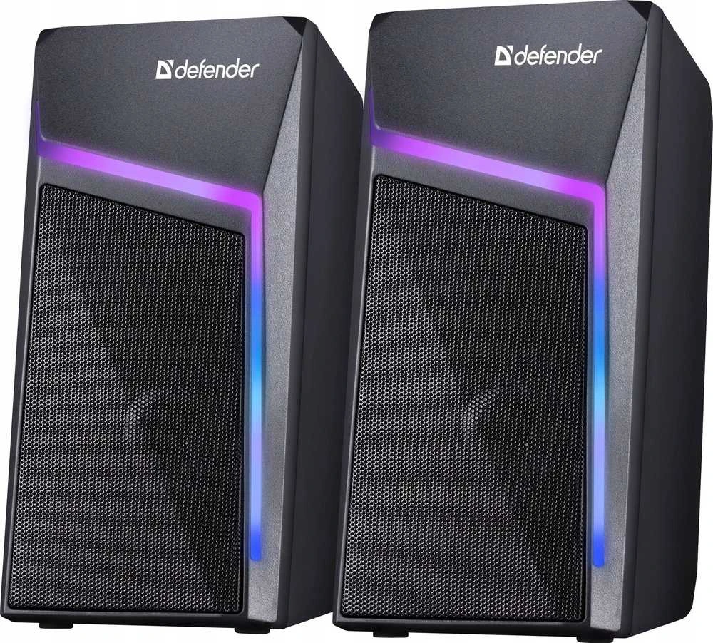 Kompiuterio kolonėlės Defender głośniki STELLAR, 2.0, 6W, juoda, garsumo valdymas, pašvietimas, 100Hz~20kHz