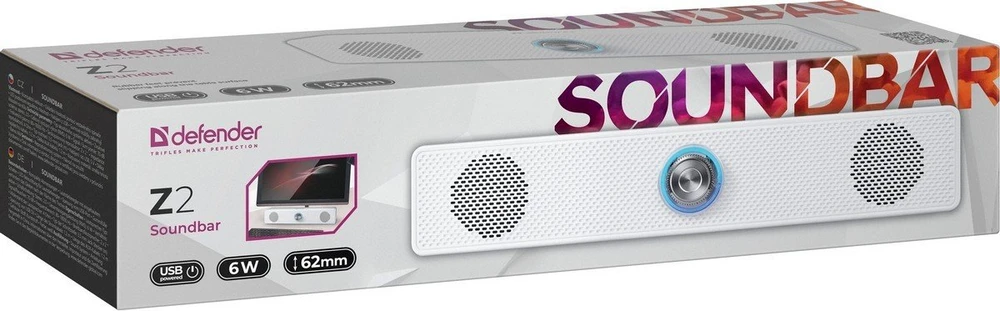 Namų kino sistema Defender Soundbar Z2 6W LED speaker baltas 65192