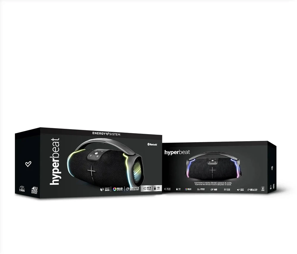 Ausinės Energy Sistem HyperBeat Speaker | 80 W | Atsparus vandeniui | Bluetooth | Juodas | Portable | -42±3 dB | Belaidė jungtis