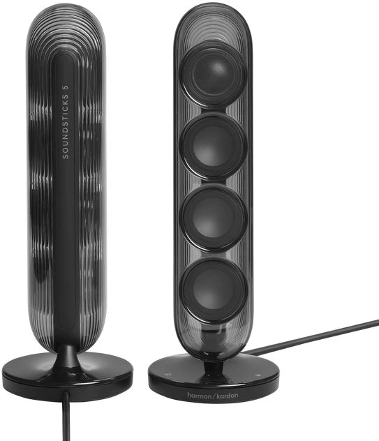„Harman Kardon SoundSticks 5“ „Bluetooth“ garsiakalbiai, juodi