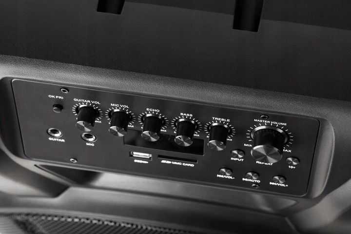 Kruger & Matz Aktyvus garsiakalbis (su 2 belaidžiais mikrofonais UHF, SD, Bluetooth, FM, USB) 40 W
