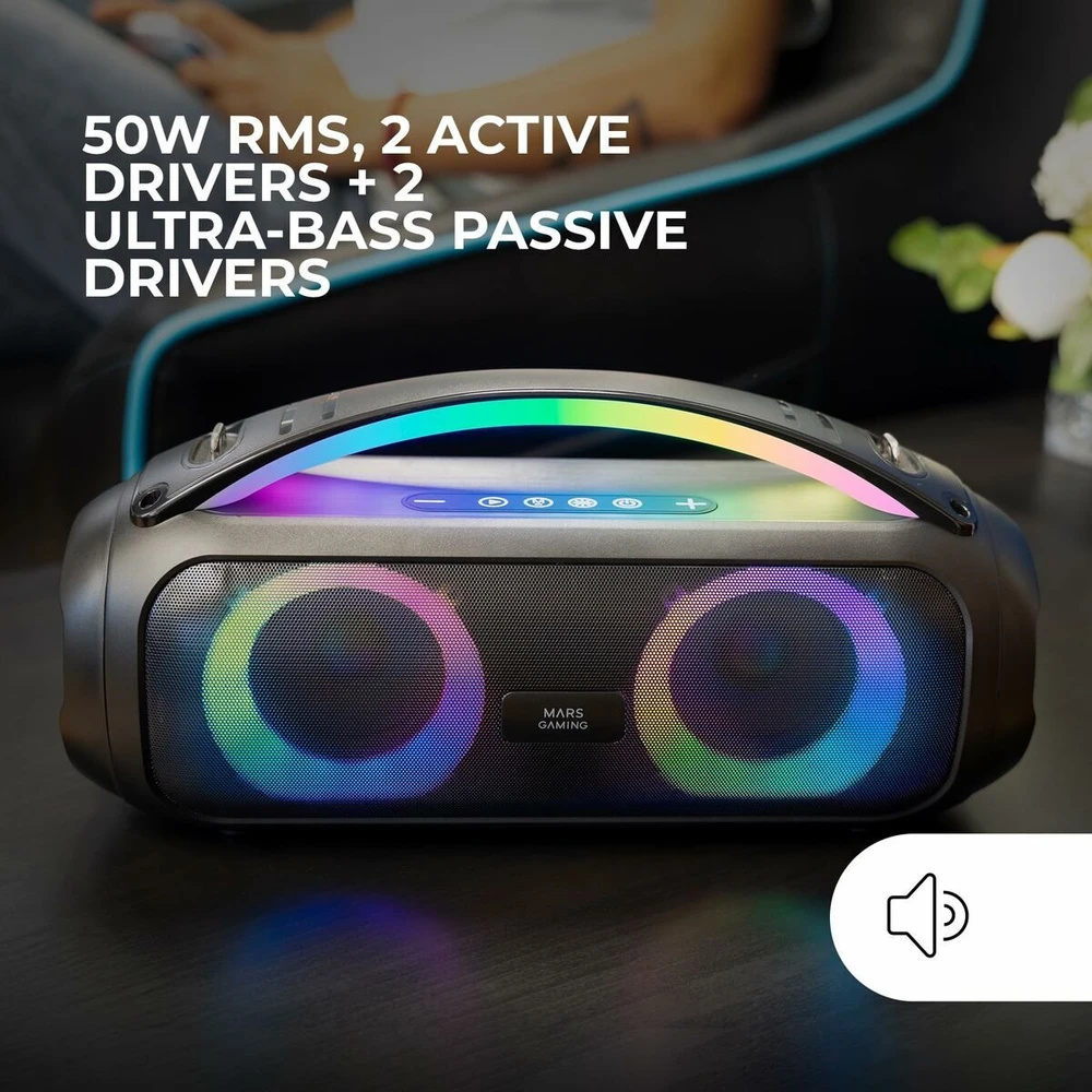 Garsiakalbis Mars Gaming Nešiojama kolonėlė Bluetooth Przenośny MSPULSE Juodas 4 W 50 W