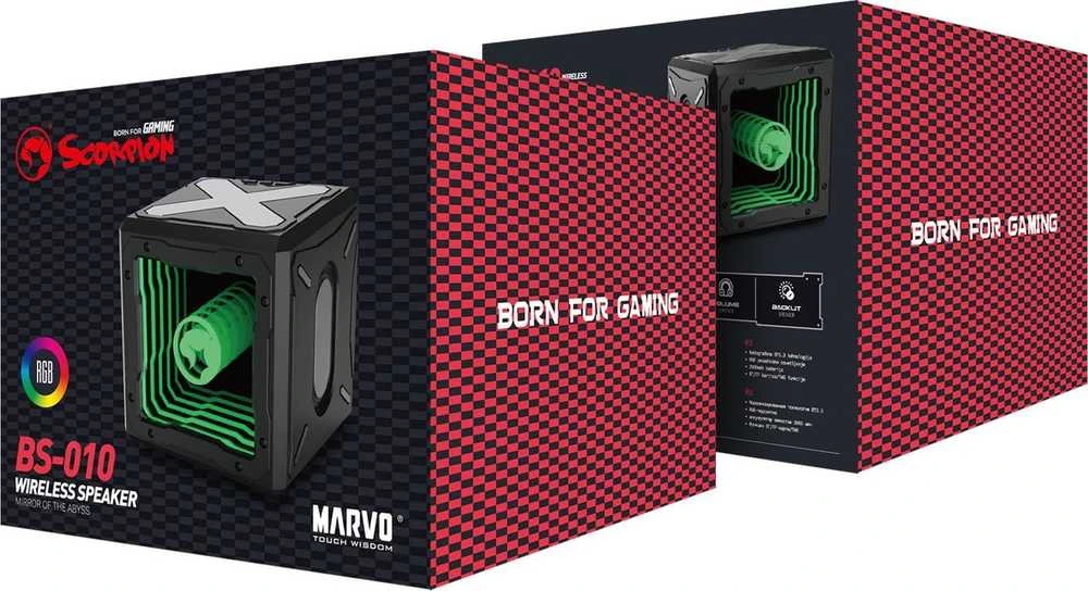 Marvo BS-010 garsiakalbis, 5W, juodas, nešiojamas, RGB apšvietimas