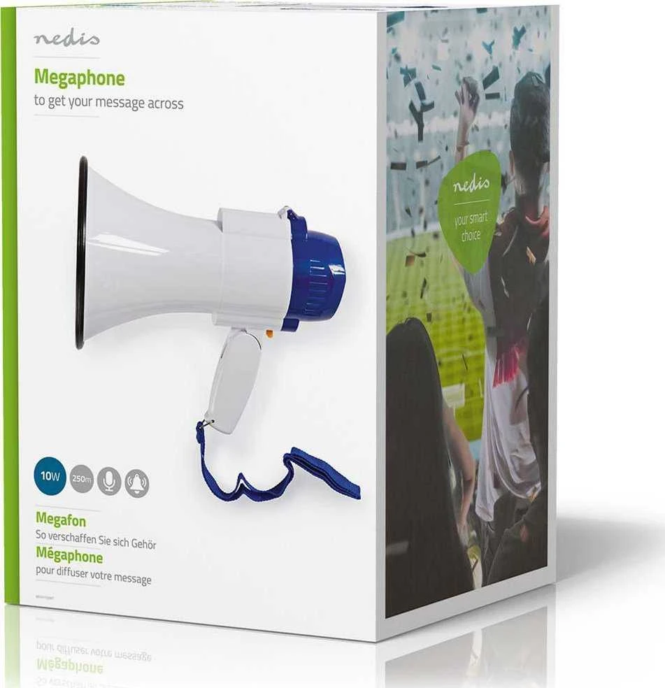 Nedis Megafonas 10W su įrašymo funkcija (nuotolis iki 250 m)