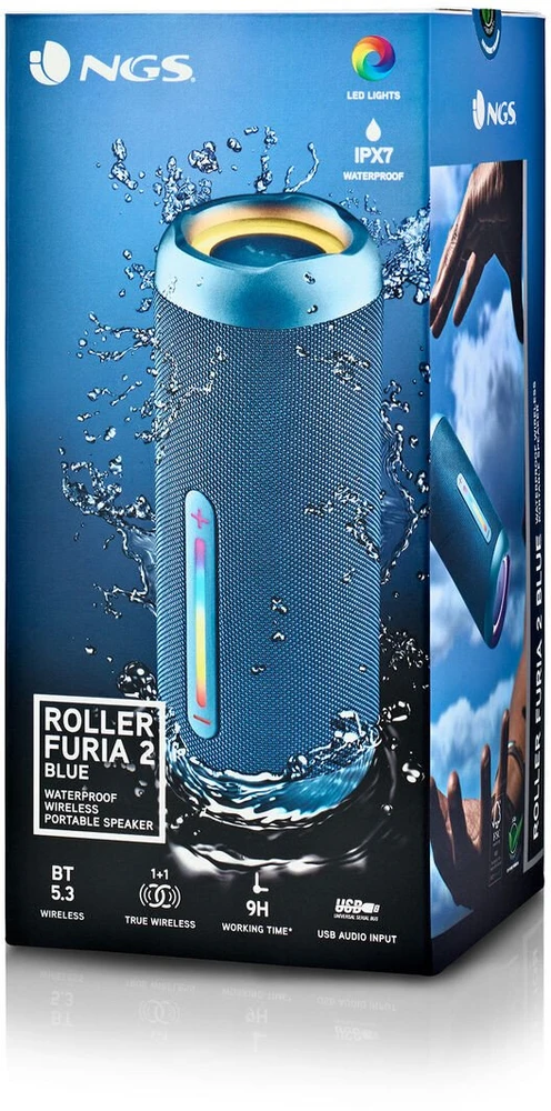 Garsiakalbis NGS Nešiojama kolonėlė Bluetooth Przenośny Roller Furia 2 Mėlyna 15 W