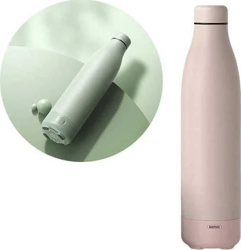 Remax Termosas su belaide kolonėle 500ml RB-M5 BLUETOOTH 5.0 rožinės spalvos