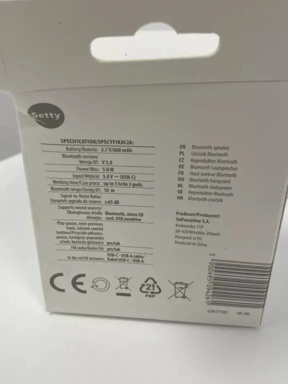 Setty garsiakalbis apvalus RGB GB-700 juodas