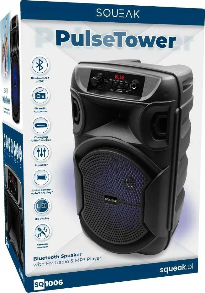 SQUEAK KARAOKE SPEAKER PULSETOWER BT 5.3 + EDR SQ1006