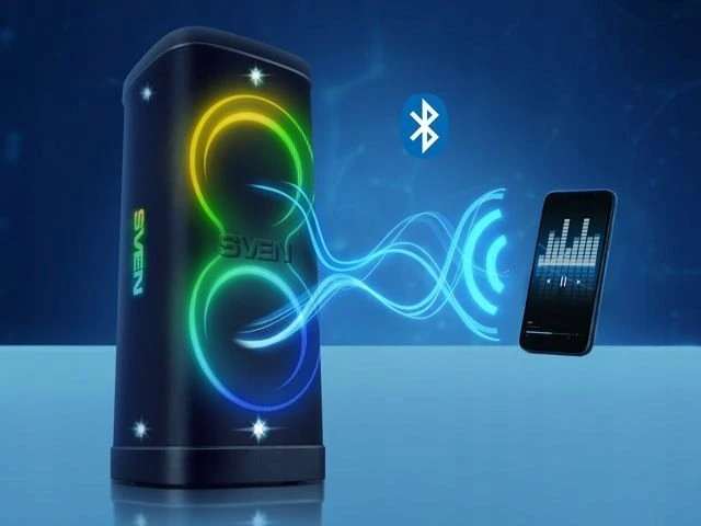 Garsiakalbis vakarėlių dėžutė SVEN PS-1250, juodas (300W, TWS, IPx4, Bluetooth, FM, USB, Micro SD, LED ekranas, 13500mAh)