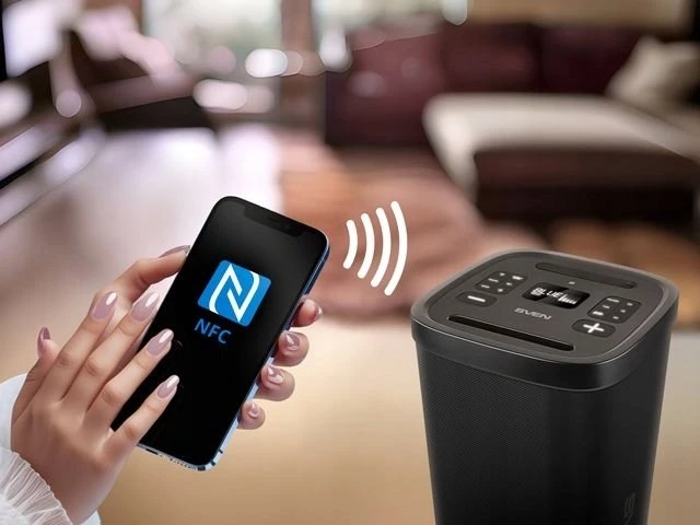 Garsiakalbis vakarėlių dėžutė SVEN PS-1250, juodas (300W, TWS, IPx4, Bluetooth, FM, USB, Micro SD, LED ekranas, 13500mAh)
