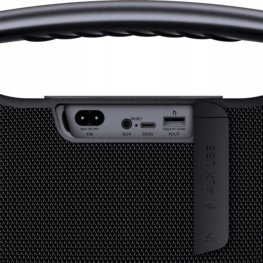 Portable speaker SVEN PS-990, juodas, power output 180W (RMS), TWS, Bluetooth, RGB backlight, Atsparus vandeniui (IPx7), USB, Lithium battery, Baterija life – iki 16 hours
