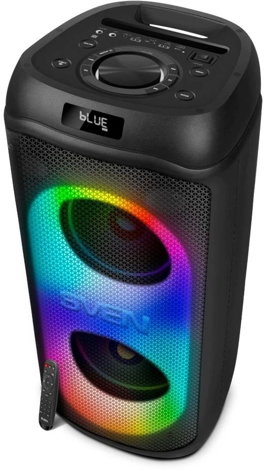 Garsiakalbis SVEN PS-1050, juodas (200 W, TWS, Bluetooth, FM, USB, Micro SD, LED ekranas, 7200 mAh)
