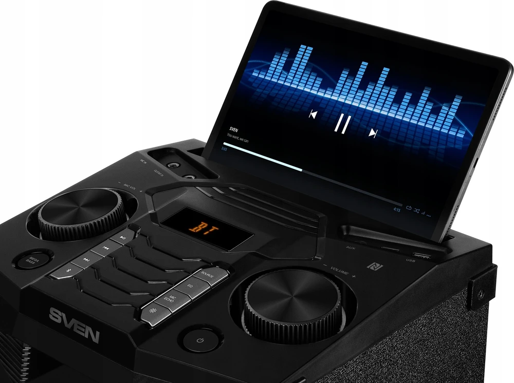 Garsiakalbis SVEN PS-1500, juodas (500W, Bluetooth, FM, USB, LED ekranas, kintamosios srovės maitinimas)