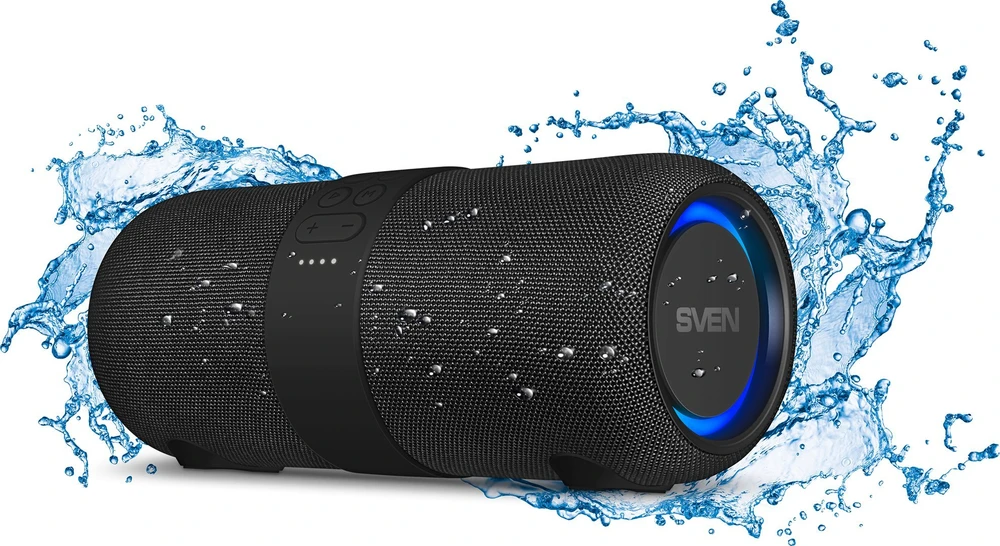 Garsiakalbis SVEN PS-340, juodas (24W, atsparus vandeniui (IPx6), TWS, Bluetooth, FM, USB, 3600mA*h)