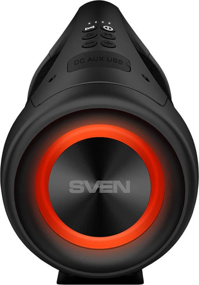 SVEN PS-370 2x20W; TWS; FM radio; AUX; USB/SD-card support;Atsparus vandeniui (IPx5); Lighting