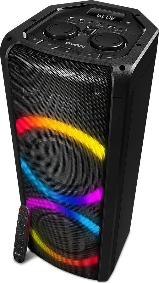 Garsiakalbis SVEN PS-710, juodas (100W, TWS, Bluetooth, FM, USB, Micro SD, LED ekranas, 4400mA*h)