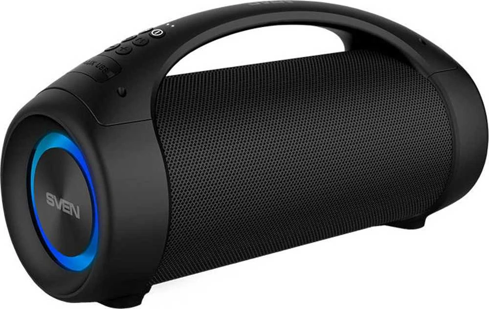 SVEN PS-370 2x20W; TWS; FM radio; AUX; USB/SD-card support;Atsparus vandeniui (IPx5); Lighting