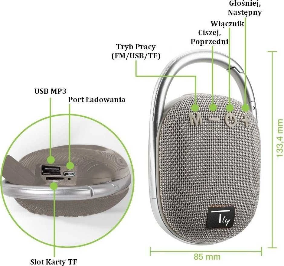 techly bluetooth 5.3 belaidis garsiakalbis 5w tws
