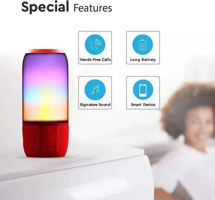 V-tac Bluetooth kolonėlė su 6W LED šviesomis, USB jungtimi, raudona. Yra TransFlash kortelės vieta, 5V, IP20, neatspari drėgmei.