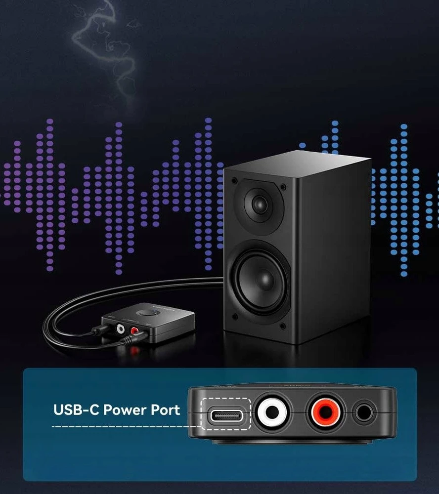 Vention Bluetooth imtuvas su RCA ir USB-C jungtimis