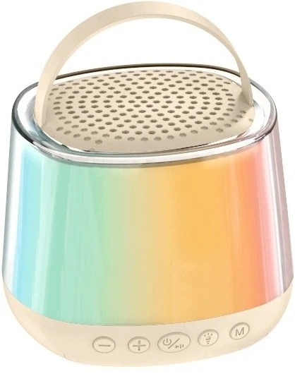 Garsiakalbis Xrec Karaoke Bluetooth RGB LED rinkinys 2 belaidžiai mikrofonai 5 W USB-C / K29 / Smėlio spalvos (SB12279)