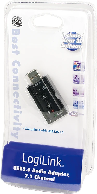 LogiLink USB 7.1 garso korta pakuotėje