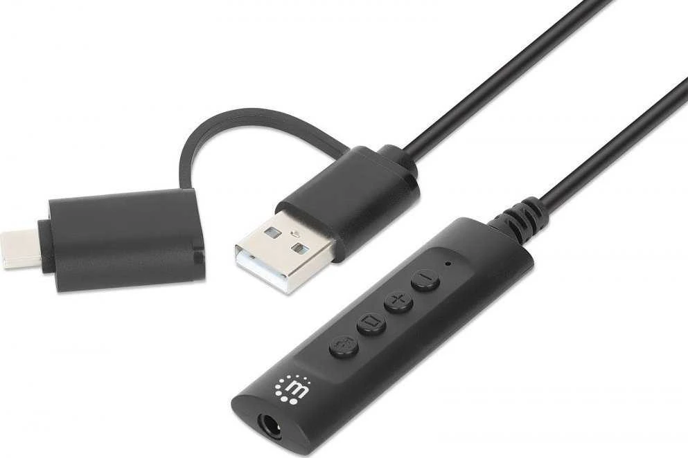 Manhattan Adapteris karta dźwiękowa USB-C/USB-A na Jack 3.5mm TRRS M/F
