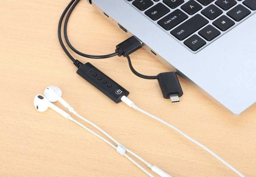 Manhattan Adapteris karta dźwiękowa USB-C/USB-A na Jack 3.5mm TRRS M/F