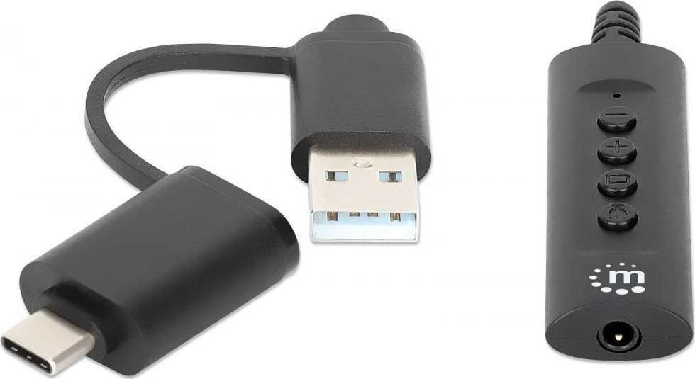 Manhattan Adapteris karta dźwiękowa USB-C/USB-A na Jack 3.5mm TRRS M/F