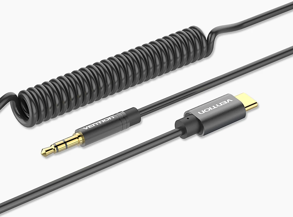 Garso laidas 3,5 mm į USB-C / 1,5 m, juodas BGABG VENTION