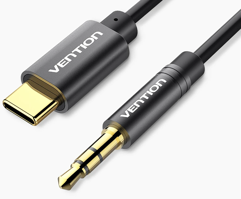 Garso laidas 3,5 mm į USB-C / 1,5 m, juodas BGABG VENTION