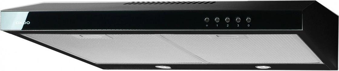 Cooker hood under-cabinet AKPO WK-7 K GLASS 50 JUODA/Juoda SZKŁO (166 m3/h, 500mm, juodos spalvos)