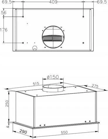 Gartraukis Amica OMP6254BG studijinis gaubtas