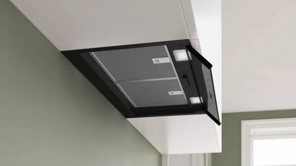 Bosch DBB65CC60 Serija 4, Integruojamasis kamino tipo gartraukis, 60 cm, Matinė juoda