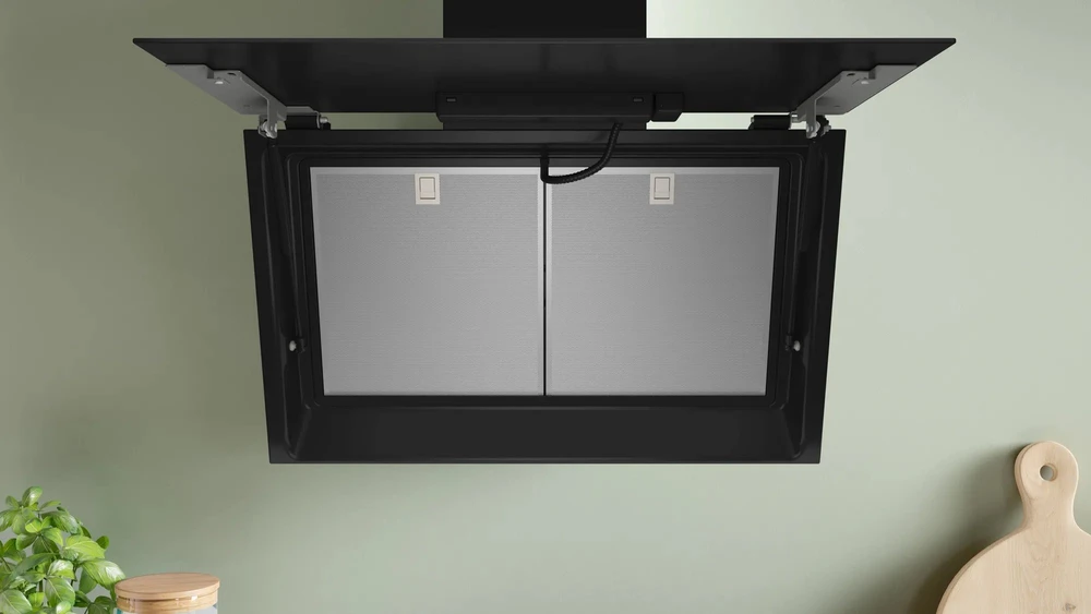 Bosch DWK81AN60 Serija 8, Prie sienos montuojamas gartraukis, 80 cm, skaidrus stiklas su juodu atspaudu, Juoda