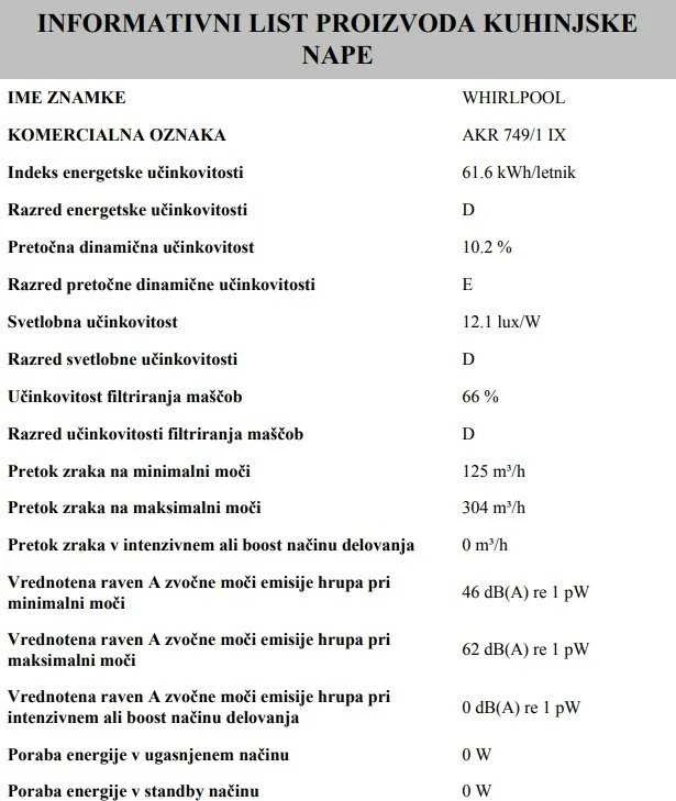 Įmontuojamas gartraukis Whirlpool AKR 749/1 X