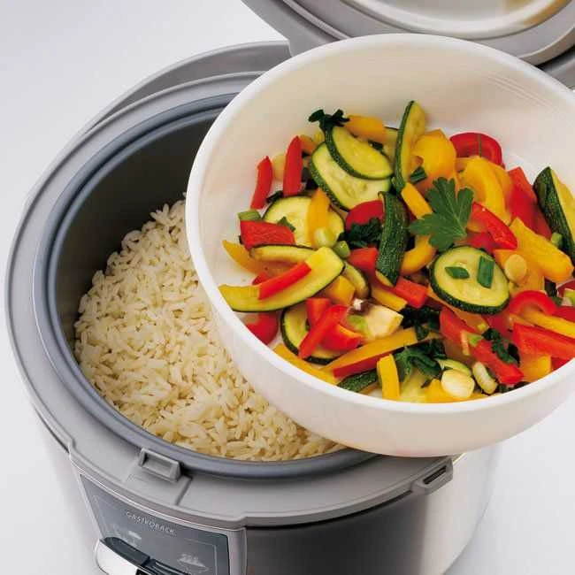 Ryžių virimo puodas Gastroback Rice cooker 42507 Inox/ Baltas, 450 W, Capacity 3 L, Number of baskets 2