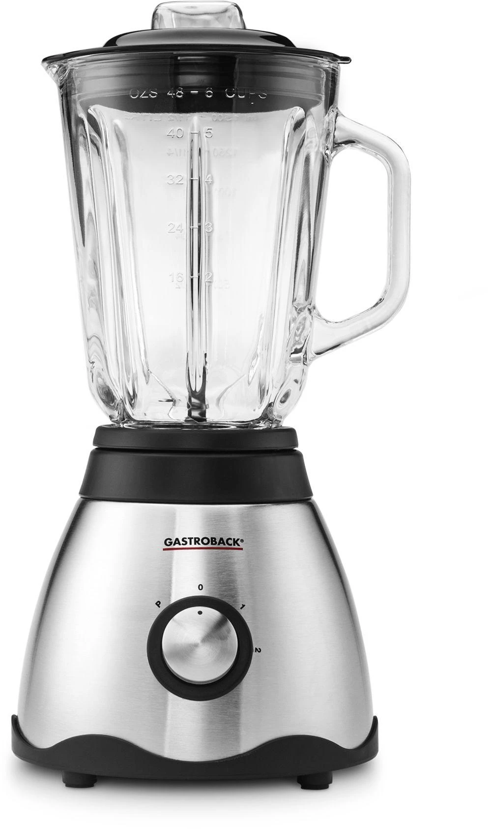 Gastroback Maišytuvas 40999 Vital Nerūdijantis plienas / juodas / Transparent, 850 W, Glass, 1.5 L, Ice crushing, 21000 RPM, Type Tabletop