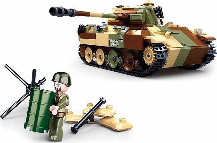 Vokietijos Panther Tank 725 El Modelis 2in1 Sluban Blocks Army Military B0859