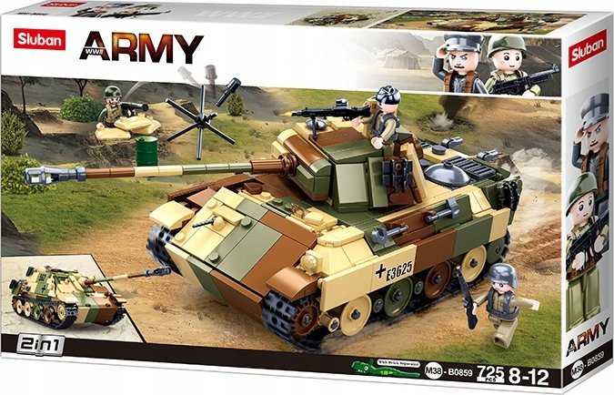 Vokietijos Panther Tank 725 El Modelis 2in1 Sluban Blocks Army Military B0859
