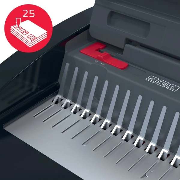 GBC CombBind® CB25E elektrinis įrišimo aparatas, Šukinis įrišimo aparatas, Elektrinis, 390 lapų, Juoda, Raudona