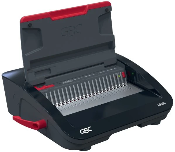 GBC CombBind® CB25E elektrinis įrišimo aparatas, Šukinis įrišimo aparatas, Elektrinis, 390 lapų, Juoda, Raudona