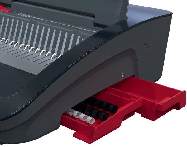GBC CombBind® CB25E elektrinis įrišimo aparatas, Šukinis įrišimo aparatas, Elektrinis, 390 lapų, Juoda, Raudona