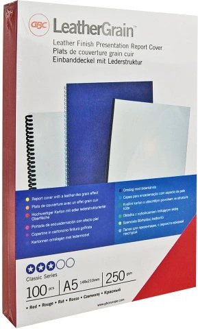 GBC Viršeliai LeatherGrain A4 juodi (CE040010)