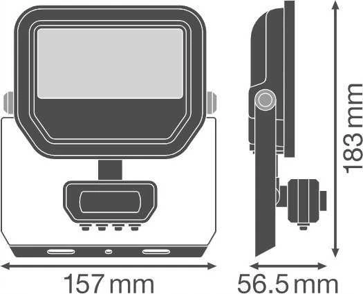 Ledvance 11-17W LED prožektorius FL 20 GEN4, juodas, 4000K, IP65, su judesio davikliu