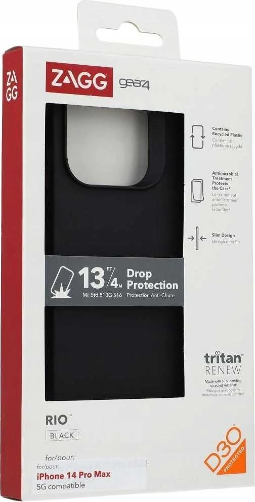 Dėklas Gear4 Rio Snap Apple iPhone 14 Pro Max 6,7″ juodos spalvos 50759
