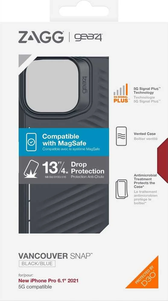 Gear4 Vancouver Snap MagSafe Apple iPhone 13 Pro dėklas telefonui mėlynos spalvos