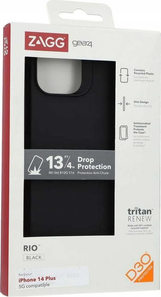 Dėklas Gear4 Rio Snap iPhone 14 Plus / 15 Plus 6.7″ juodos spalvos 50758
