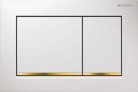 Geberit Geberit Duofix nuleidimo plokštė Geberit Omega30 pavara, priekinė / viršutinė, balta-auksinė-balta - 115.080.KK.1